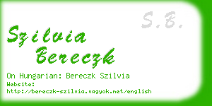 szilvia bereczk business card